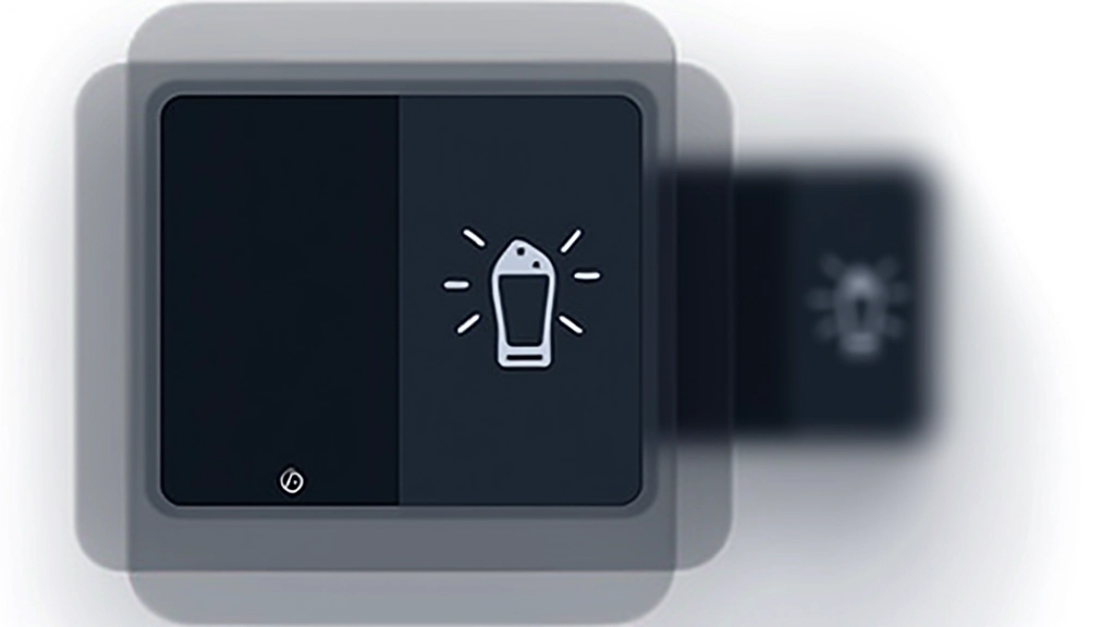 Detaillierte UI-Komponenten zeigen Icons, Buttons und Übergänge zwischen Light und Dark Mode mit Animationen