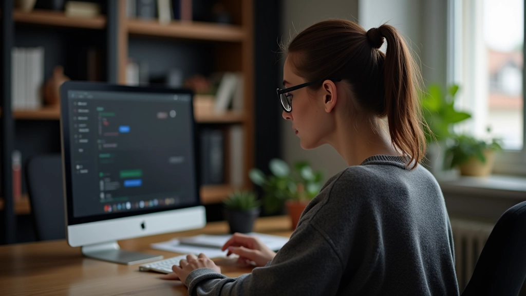 Designer prüft Farben mit Contrast Checker Tool am Computer